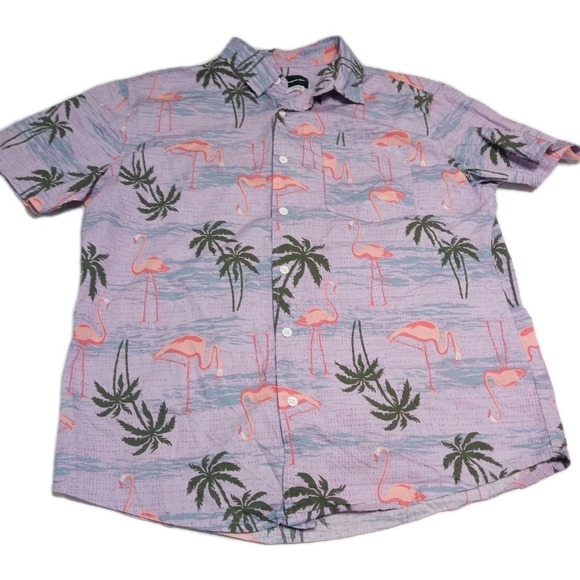 Original Use Other - ORIGINAL USE Flamingo Hawaiian Camp‎ Tropical Sz M Men's S/S Button Up Shirt